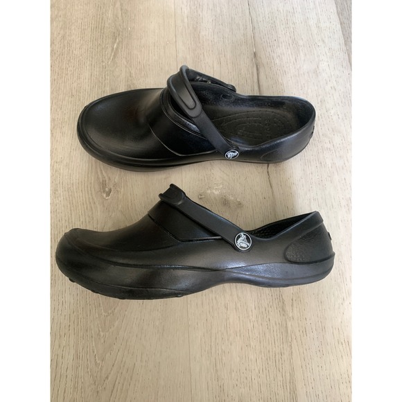 CROCS Shoes - Crocs Mercy Work Clogs Black Slip Resistant Nursing Chef Shoes Women 8 Mens 6‎
